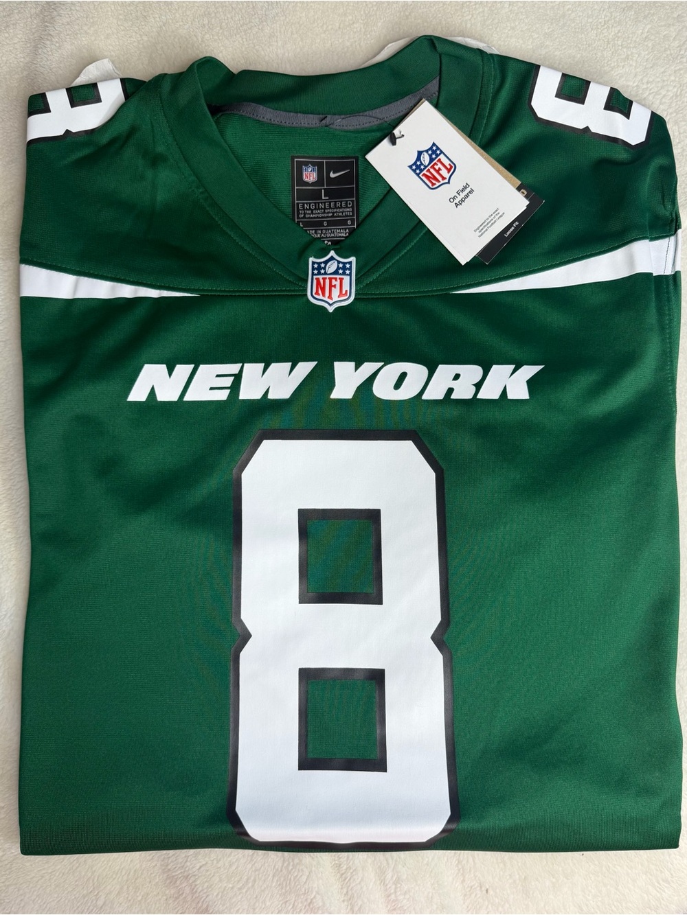 Nike New York Jets Aaron Rodgers #8 Jersey – Men’s Large – NEW WITH TAGS